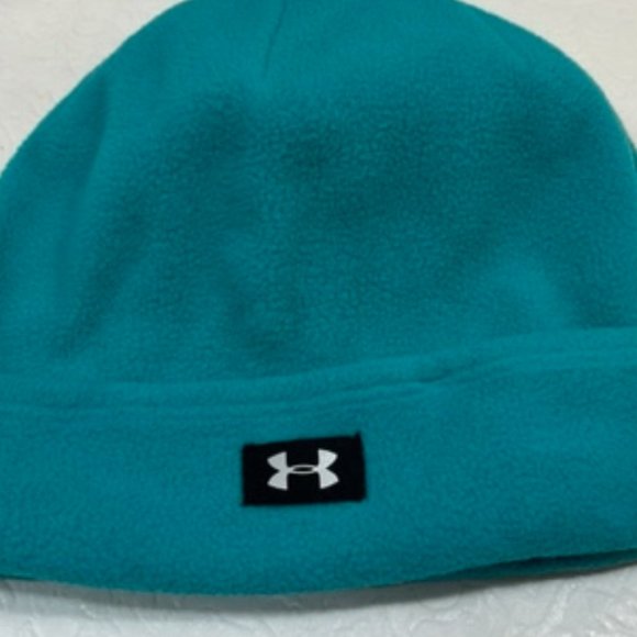 Under Armour Winter Running Coldgear Beanie Hat Green/Blue OSFA - Picture 6 of 10